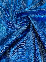 Snake Foil Stretch Velvet Fabric - Iridescent Snake Print, 58" Width (1 Yard)