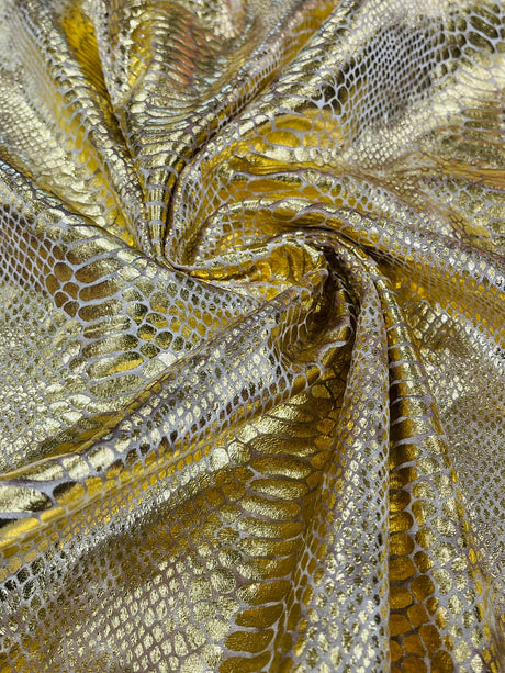 Snake Foil Stretch Velvet Fabric - Iridescent Snake Print, 58" Width (1 Yard)