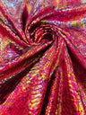 Snake Foil Stretch Velvet Fabric - Iridescent Snake Print, 58" Width (1 Yard)