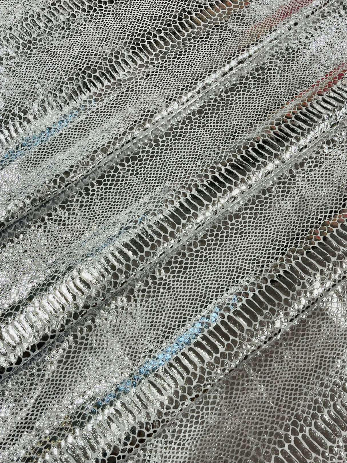 Snake Foil Stretch Velvet Fabric - Iridescent Snake Print, 58" Width (1 Yard)