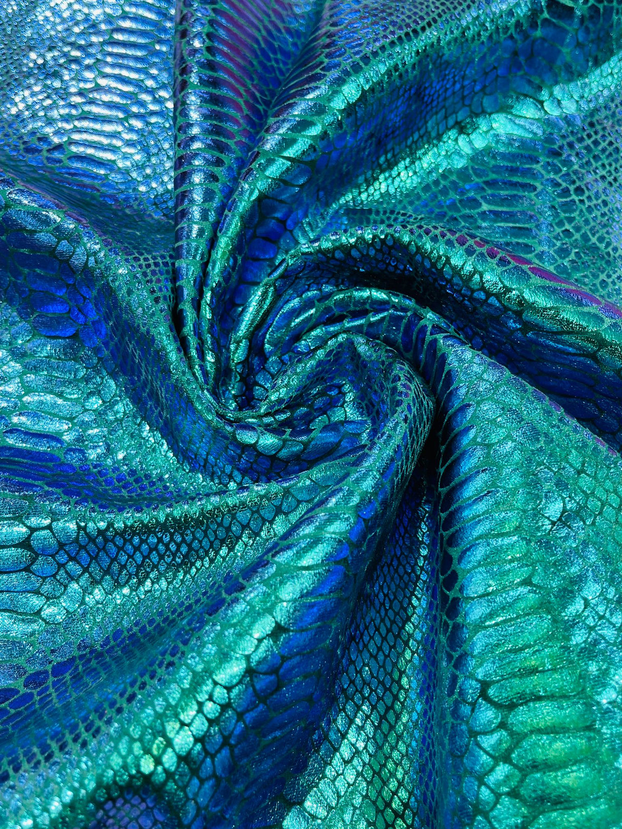 Snake Foil Stretch Velvet Fabric - Iridescent Snake Print, 58" Width (1 Yard)