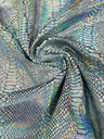 Snake Foil Stretch Velvet Fabric - Iridescent Snake Print, 58" Width (1 Yard)