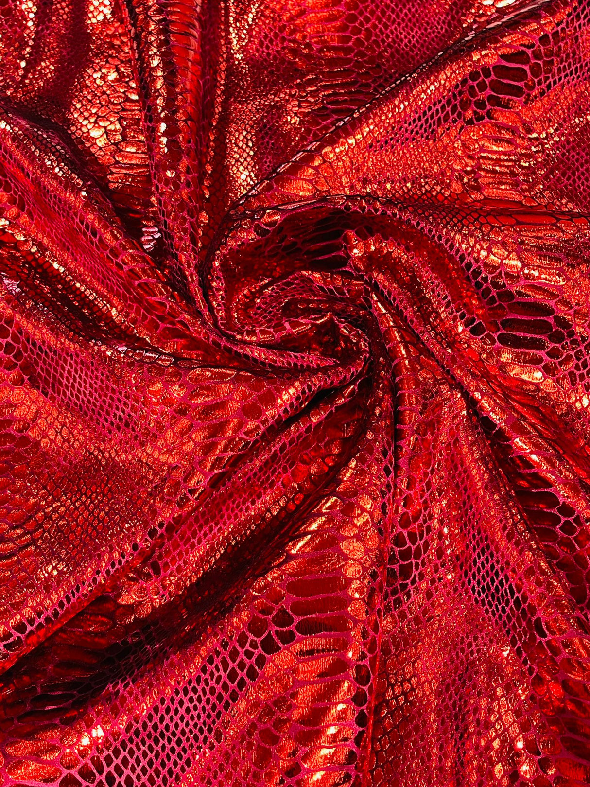 Snake Foil Stretch Velvet Fabric - Iridescent Snake Print, 58" Width (1 Yard)