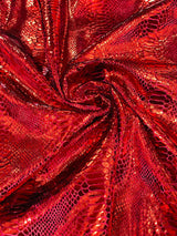Snake Foil Stretch Velvet Fabric - Iridescent Snake Print, 58" Width (1 Yard)