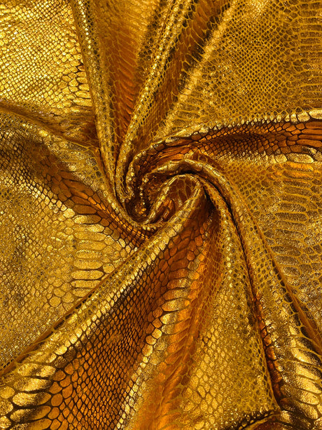 Snake Foil Stretch Velvet Fabric - Iridescent Snake Print, 58" Width (1 Yard)