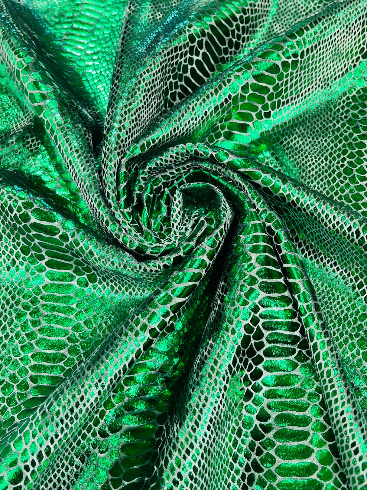 Snake Foil Stretch Velvet Fabric - Iridescent Snake Print, 58" Width (1 Yard)