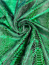 Snake Foil Stretch Velvet Fabric - Iridescent Snake Print, 58" Width (1 Yard)