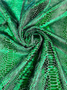 Snake Foil Stretch Velvet Fabric - Iridescent Snake Print, 58" Width (1 Yard)