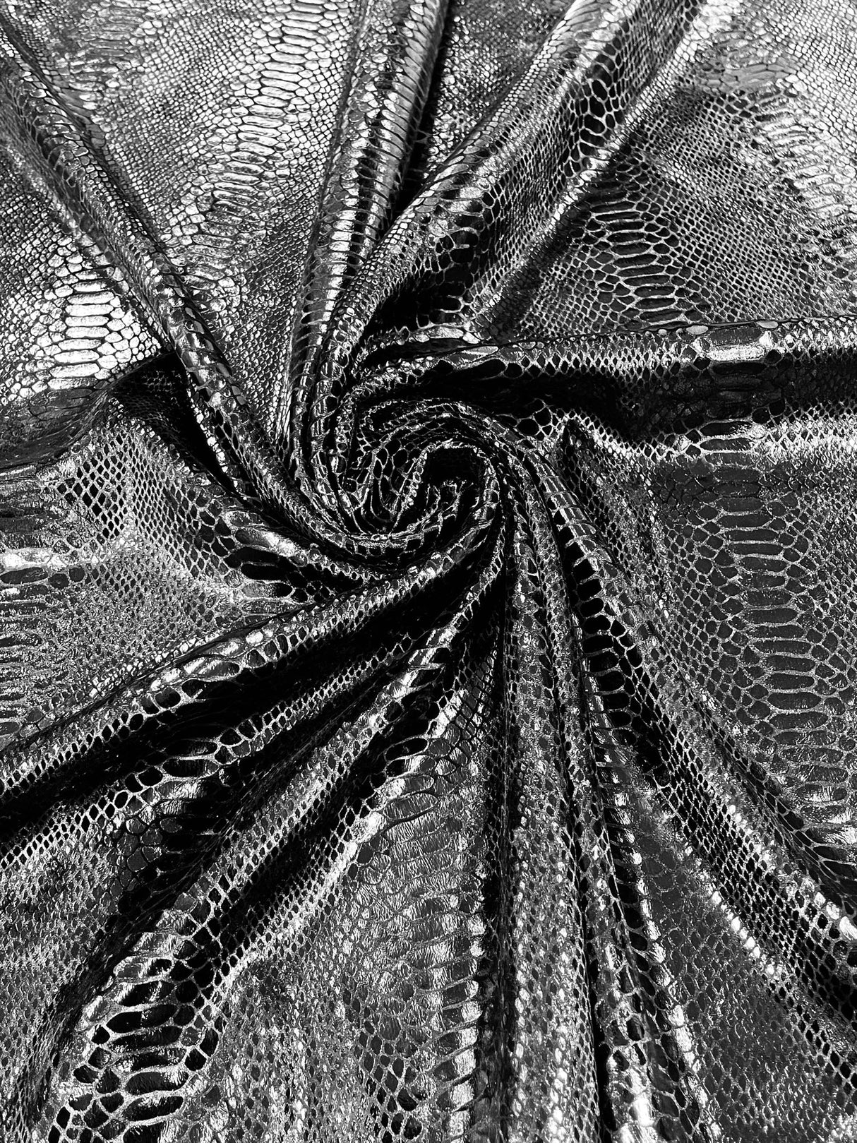 Snake Foil Stretch Velvet Fabric - Iridescent Snake Print, 58" Width (1 Yard)