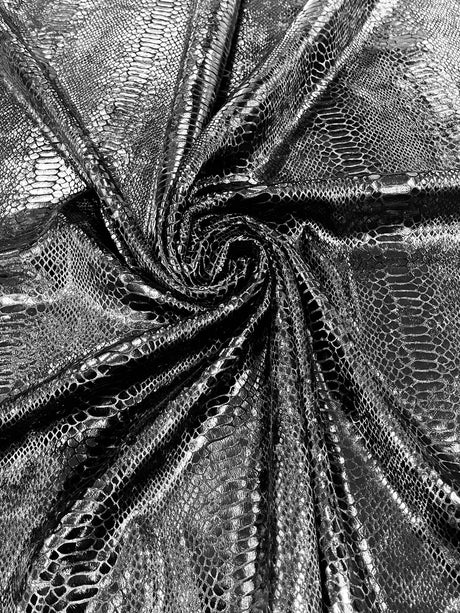 Snake Foil Stretch Velvet Fabric - Iridescent Snake Print, 58" Width (1 Yard)