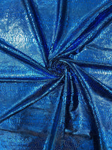 Snake Foil Stretch Velvet Fabric - Iridescent Snake Print, 58" Width (1 Yard)