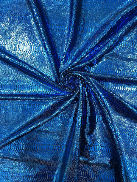 Snake Foil Stretch Velvet Fabric - Iridescent Snake Print, 58" Width (1 Yard)