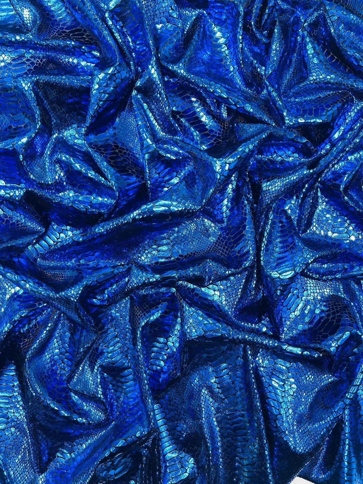 Snake Foil Stretch Velvet Fabric - Iridescent Snake Print, 58" Width (1 Yard)