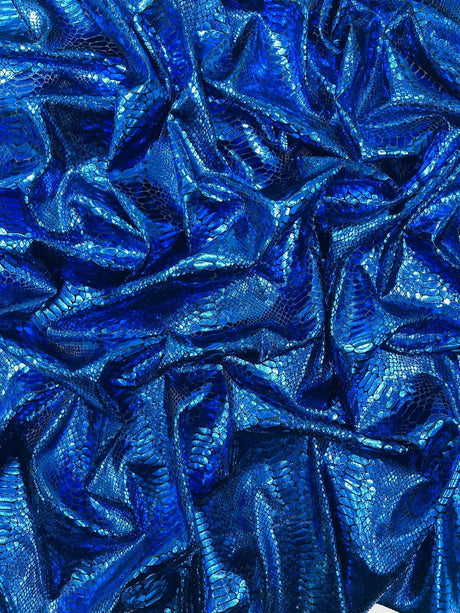 Snake Foil Stretch Velvet Fabric - Iridescent Snake Print, 58" Width (1 Yard)