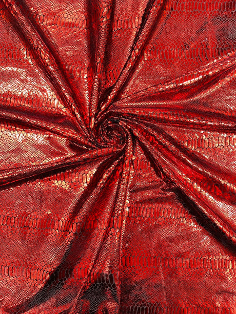 Snake Foil Stretch Velvet Fabric - Iridescent Snake Print, 58" Width (1 Yard)
