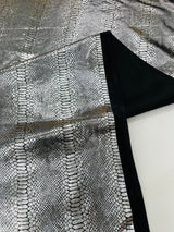 Snake Foil Stretch Velvet Fabric - Iridescent Snake Print, 58" Width (1 Yard)