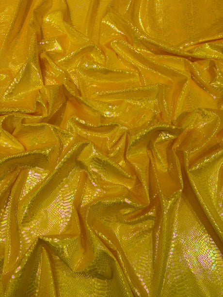 Snake Foil Stretch Velvet Fabric - Iridescent Snake Print, 58" Width (1 Yard)