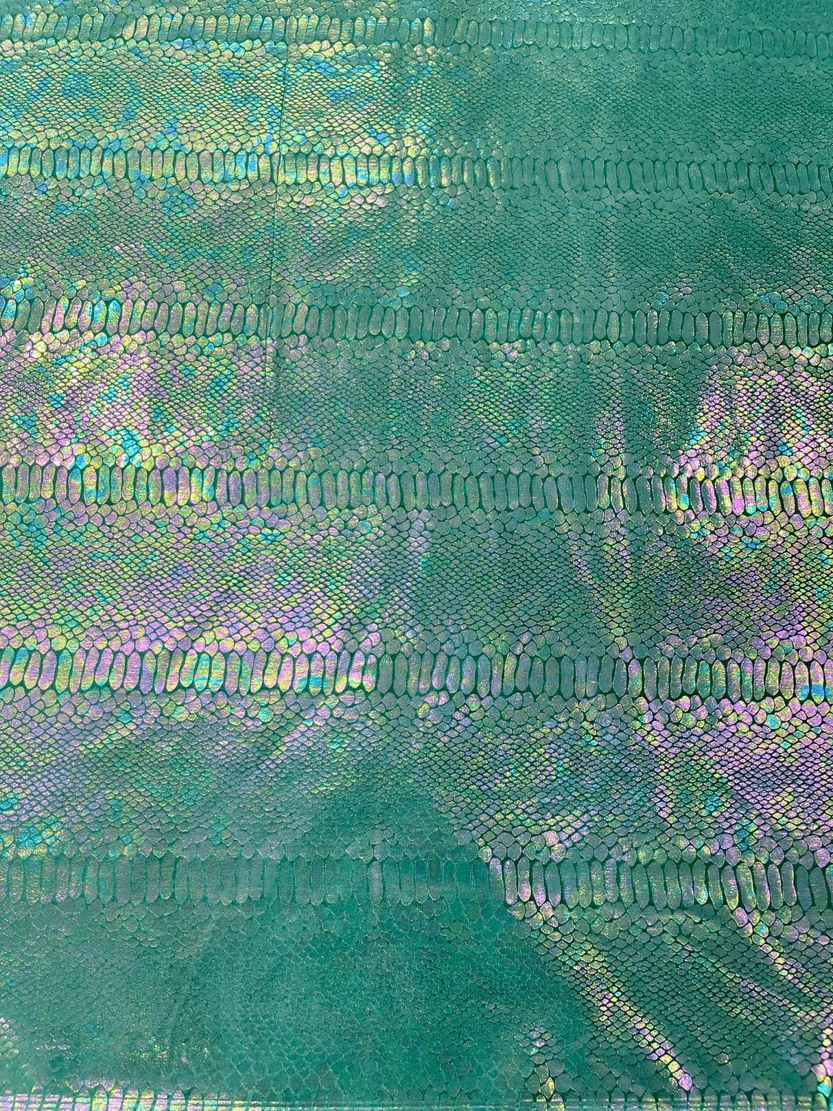 Snake Foil Stretch Velvet Fabric - Iridescent Snake Print, 58" Width (1 Yard)