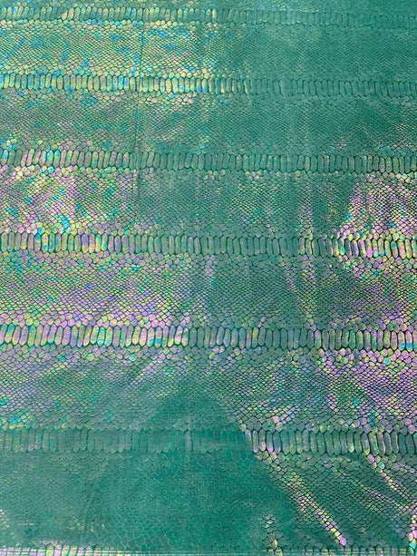 Snake Foil Stretch Velvet Fabric - Iridescent Snake Print, 58" Width (1 Yard)