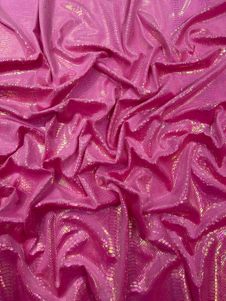 Snake Foil Stretch Velvet Fabric - Iridescent Snake Print, 58" Width (1 Yard)