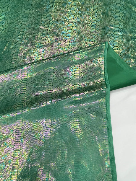 Snake Foil Stretch Velvet Fabric - Iridescent Snake Print, 58" Width (1 Yard)