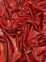 Snake Foil Stretch Velvet Fabric - Iridescent Snake Print, 58" Width (1 Yard)