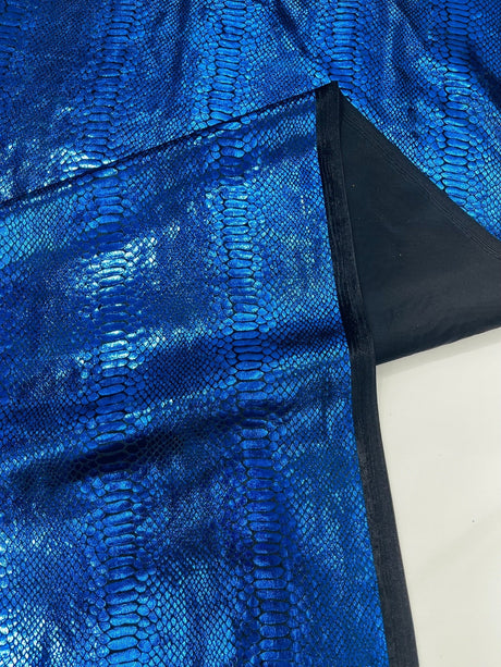 Snake Foil Stretch Velvet Fabric - Iridescent Snake Print, 58" Width (1 Yard)