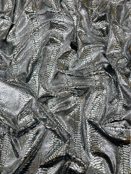 Snake Foil Stretch Velvet Fabric - Iridescent Snake Print, 58" Width (1 Yard)