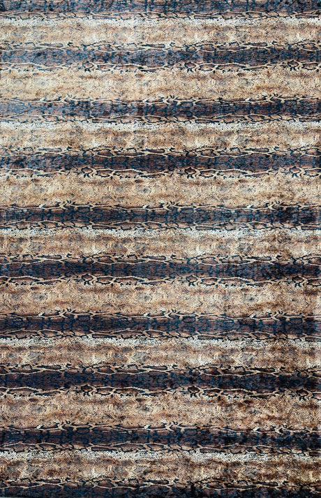 Snake Print Stretch Velvet Fabric - Brown Snake Print, 58" Width (1 Yard)
