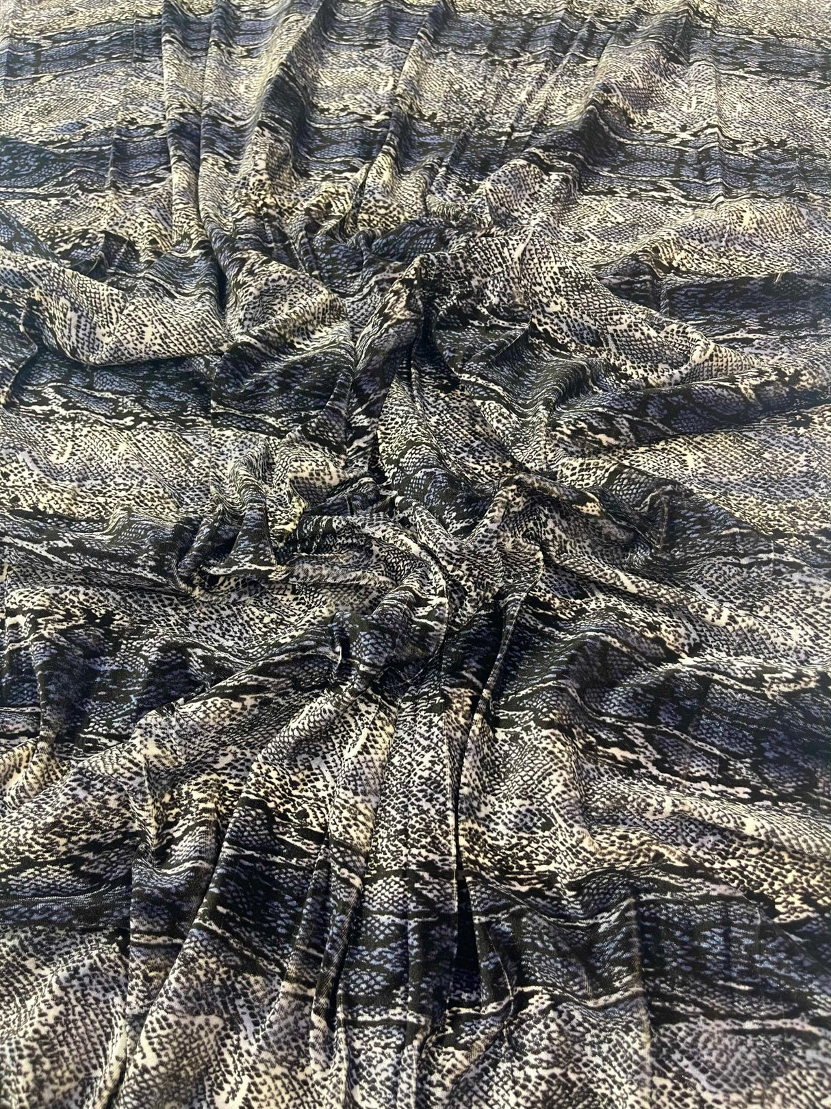 Snake Print Stretch Velvet Fabric - Brown Snake Print, 58" Width (1 Yard)
