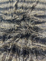 Snake Print Stretch Velvet Fabric - Brown Snake Print, 58" Width (1 Yard)