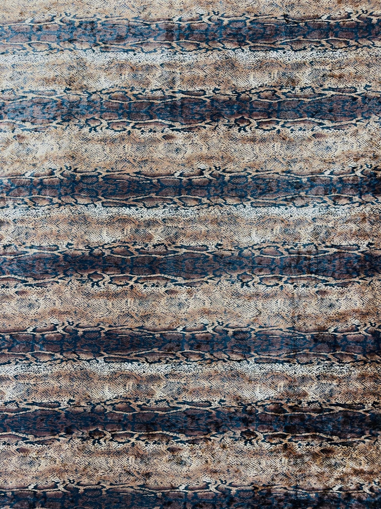 Snake Print Stretch Velvet Fabric - Brown Snake Print, 58" Width (1 Yard)