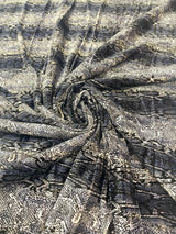 Snake Print Stretch Velvet Fabric - Brown Snake Print, 58" Width (1 Yard)