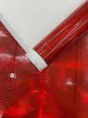 Snake Viper Holographic Embossed PVC Fabric - Iridescent Snake Pattern, 54" Width (1 Yard)