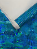 Snake Viper Holographic Embossed PVC Fabric - Iridescent Snake Pattern, 54" Width (1 Yard)