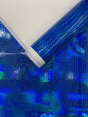 Snake Viper Holographic Embossed PVC Fabric - Iridescent Snake Pattern, 54" Width (1 Yard)