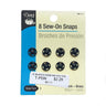 Sew-On Snaps Size 1 Metal Fabric - Black/Nickel, 7/16"
