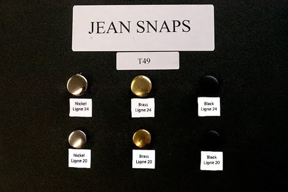 Jeans Snaps Metal Fabric - Black, Brass, Nickel, 20, 24