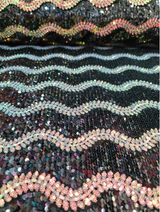 Black Sequin Stretch Velvet Fabric