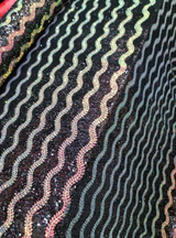 Black Sequin Stretch Velvet Fabric
