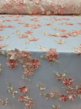3D Embroidery Floral Fabric