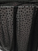 Stretch Lace Black Velvet Stars Fabric