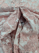 Brocade Jacquard Metallic Pink Fabric By The Yard