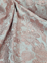 Brocade Jacquard Metallic Pink Fabric By The Yard