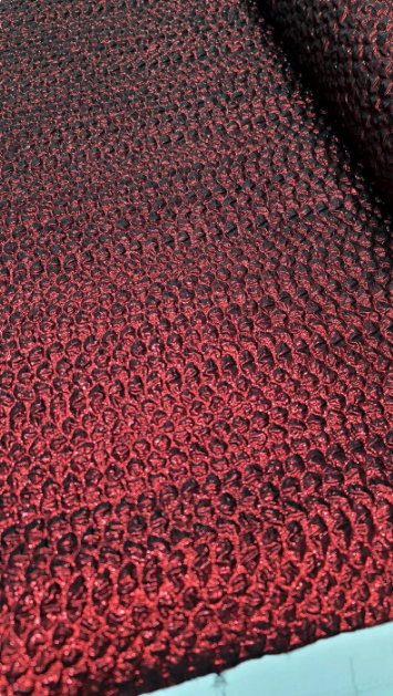 Burgundy Metallic Brocade Jacquard Fabric