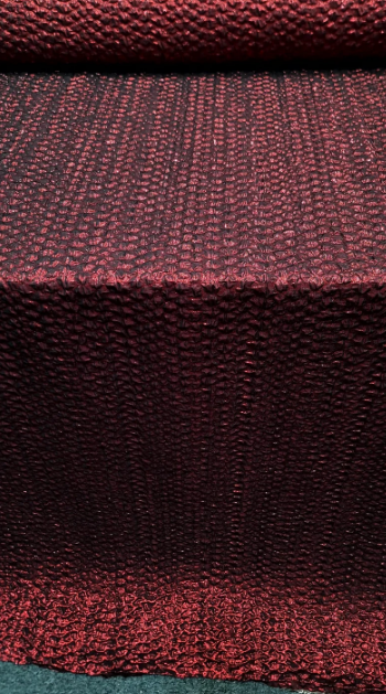 Burgundy Metallic Brocade Jacquard Fabric