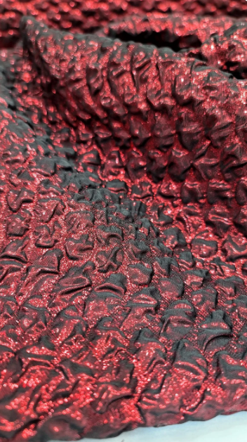 Burgundy Metallic Brocade Jacquard Fabric