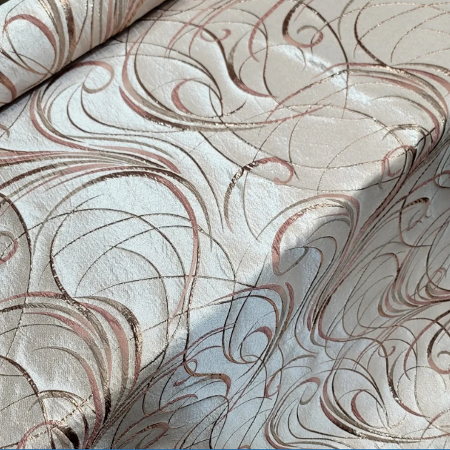 Brocade Jacquard Rose Gold Metallic