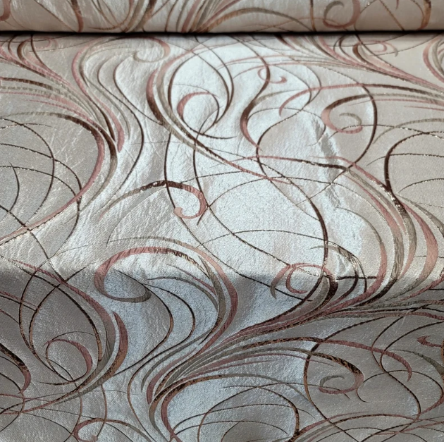 Brocade Jacquard Rose Gold Metallic