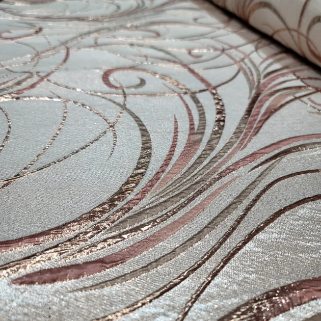 Brocade Jacquard Rose Gold Metallic